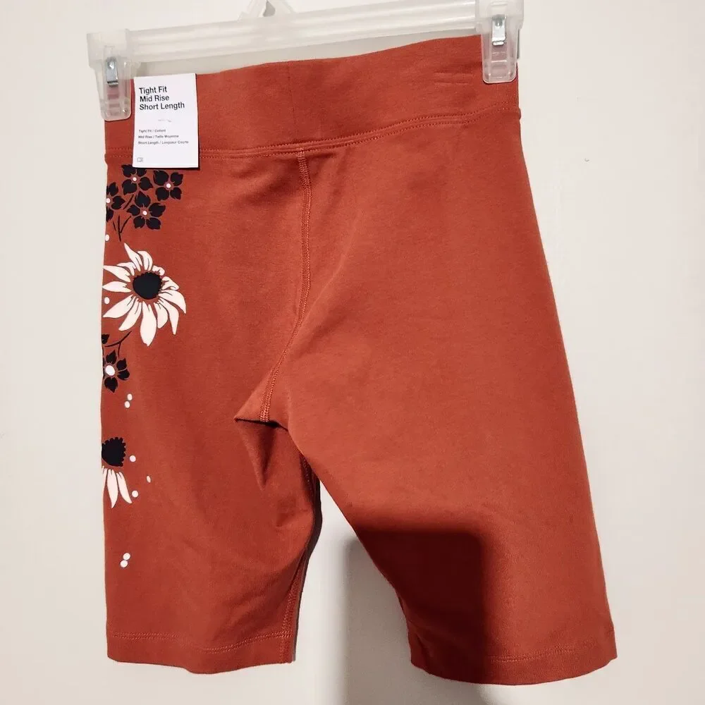 Nike Bike Shorts Womens Size XS Burn Sunshine Color Floral Print